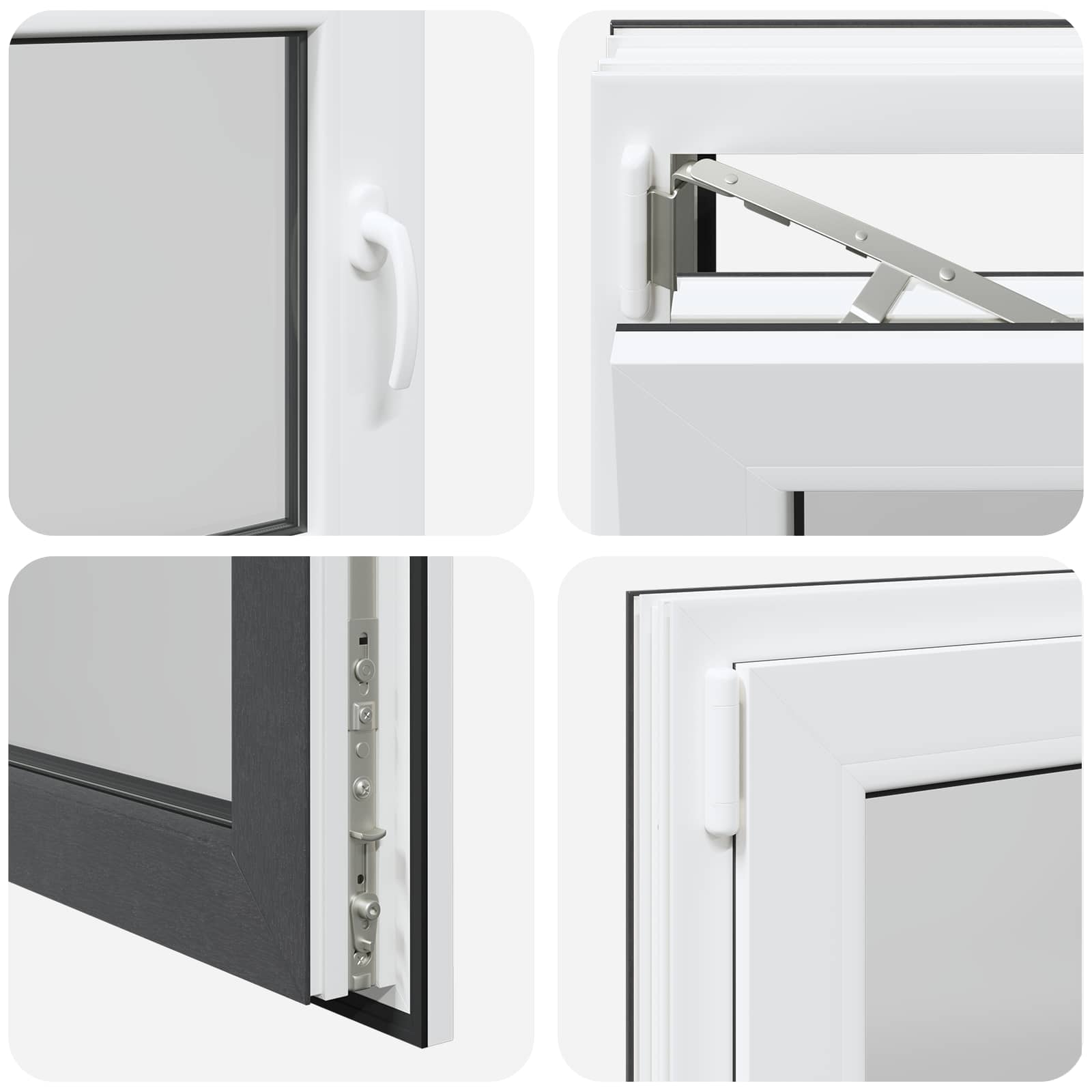 Kellerfenster RISOR 50 x 50 cm PVC und Glas Weiß