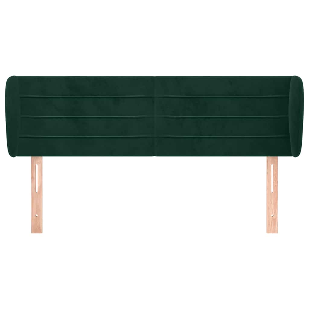Kopfteil mit Ohren Dunkelblau 203x23x118/128 cm Samt