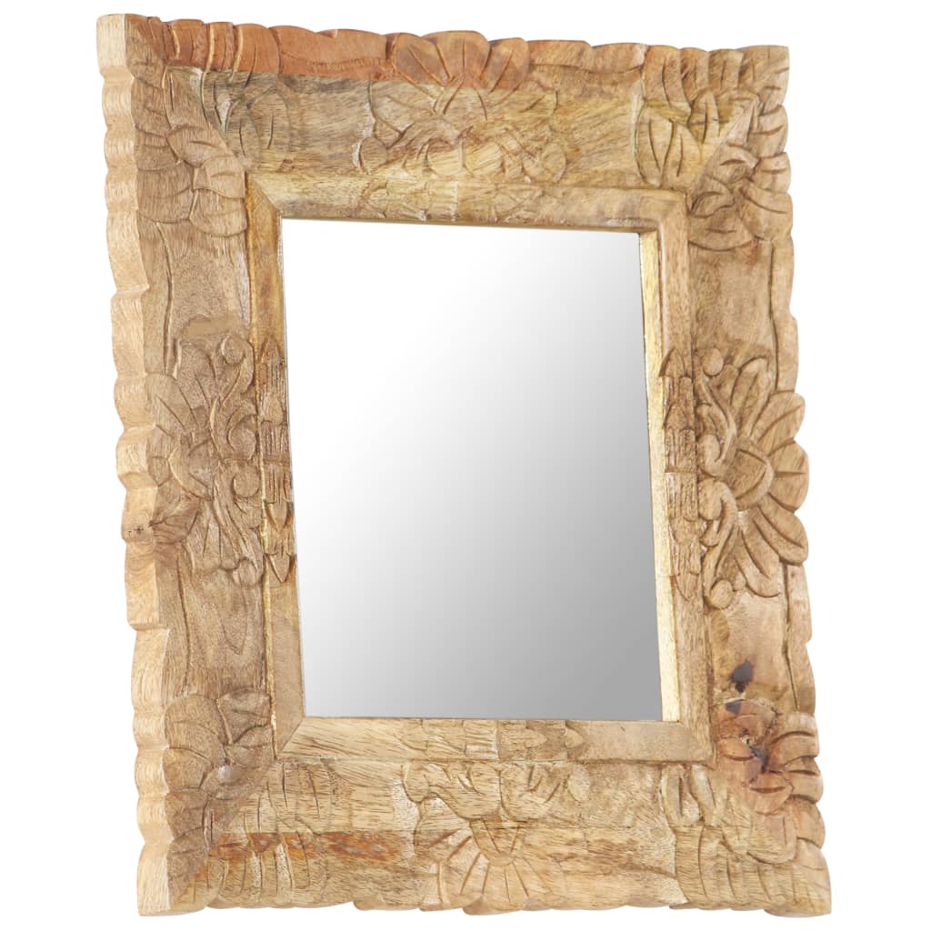 Spiegel Weiß 80x50 cm Mango Massivholz
