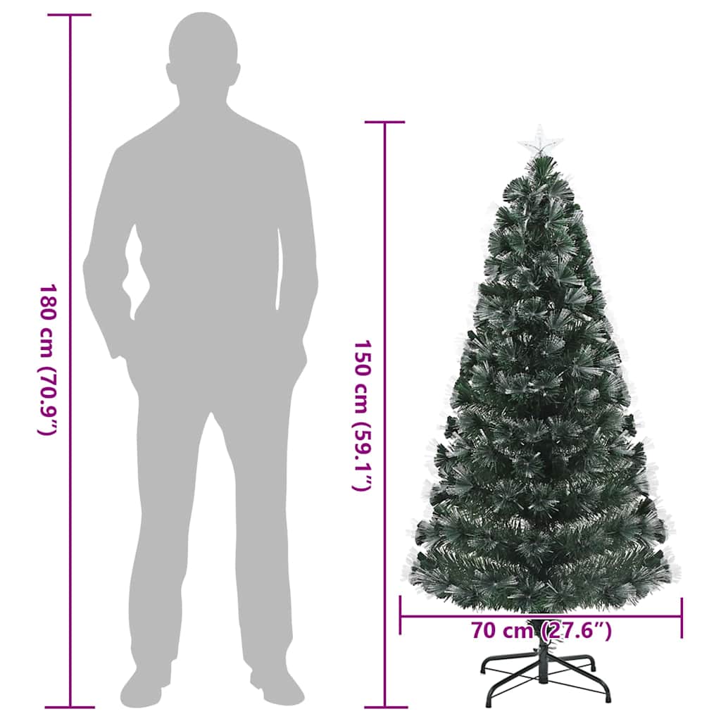 Künstlicher Weihnachtsbaum mit 50 LEDs Grün 64 cm PVC