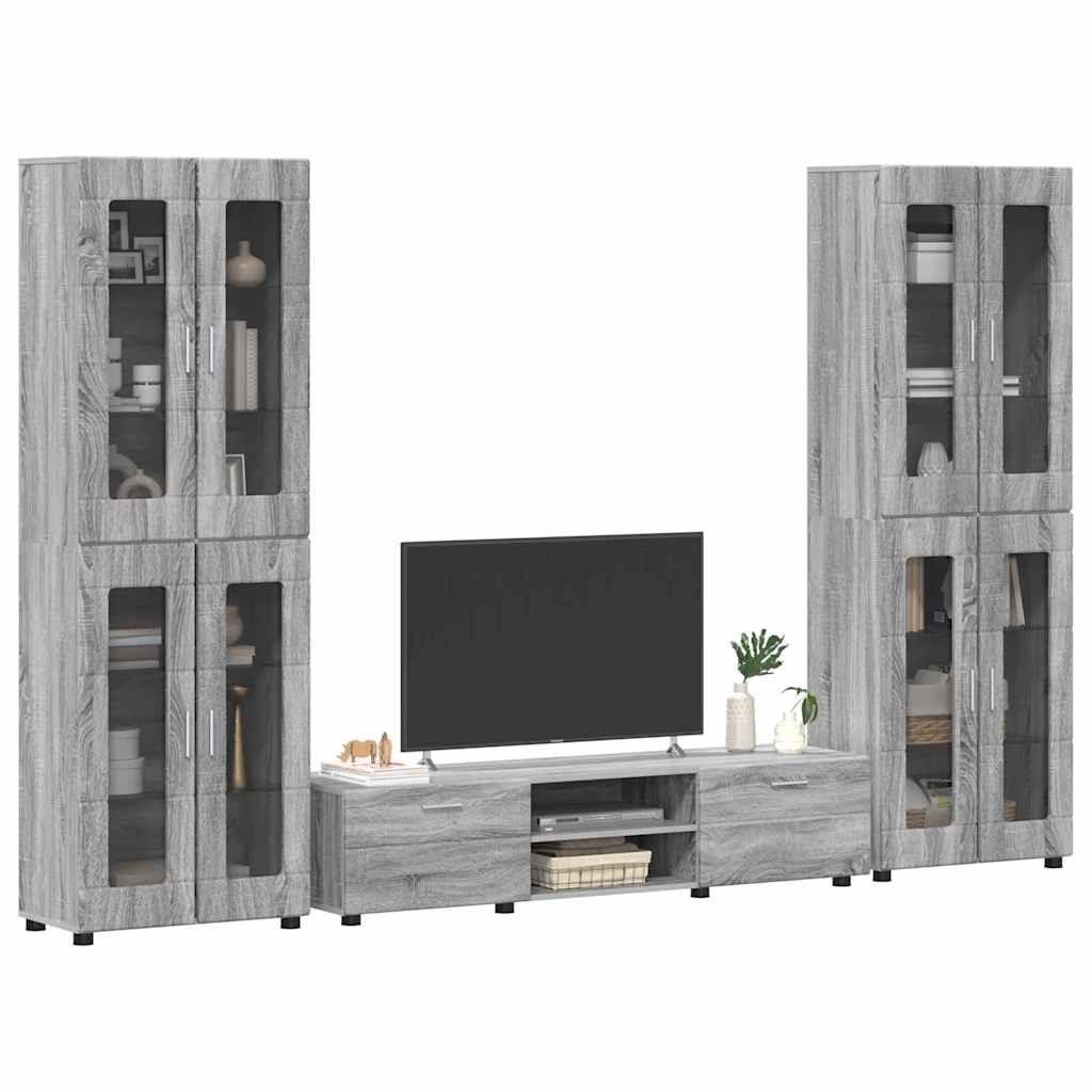 Highboard mit Regal FLORIN Weiß 60 x 35 x 182 cm Holzwerkstoff