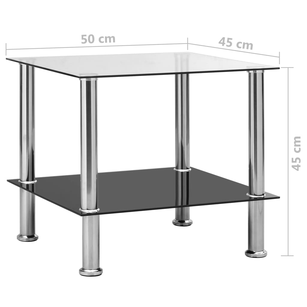 Beistelltisch Schwarz 45x50x45 cm Hartglas