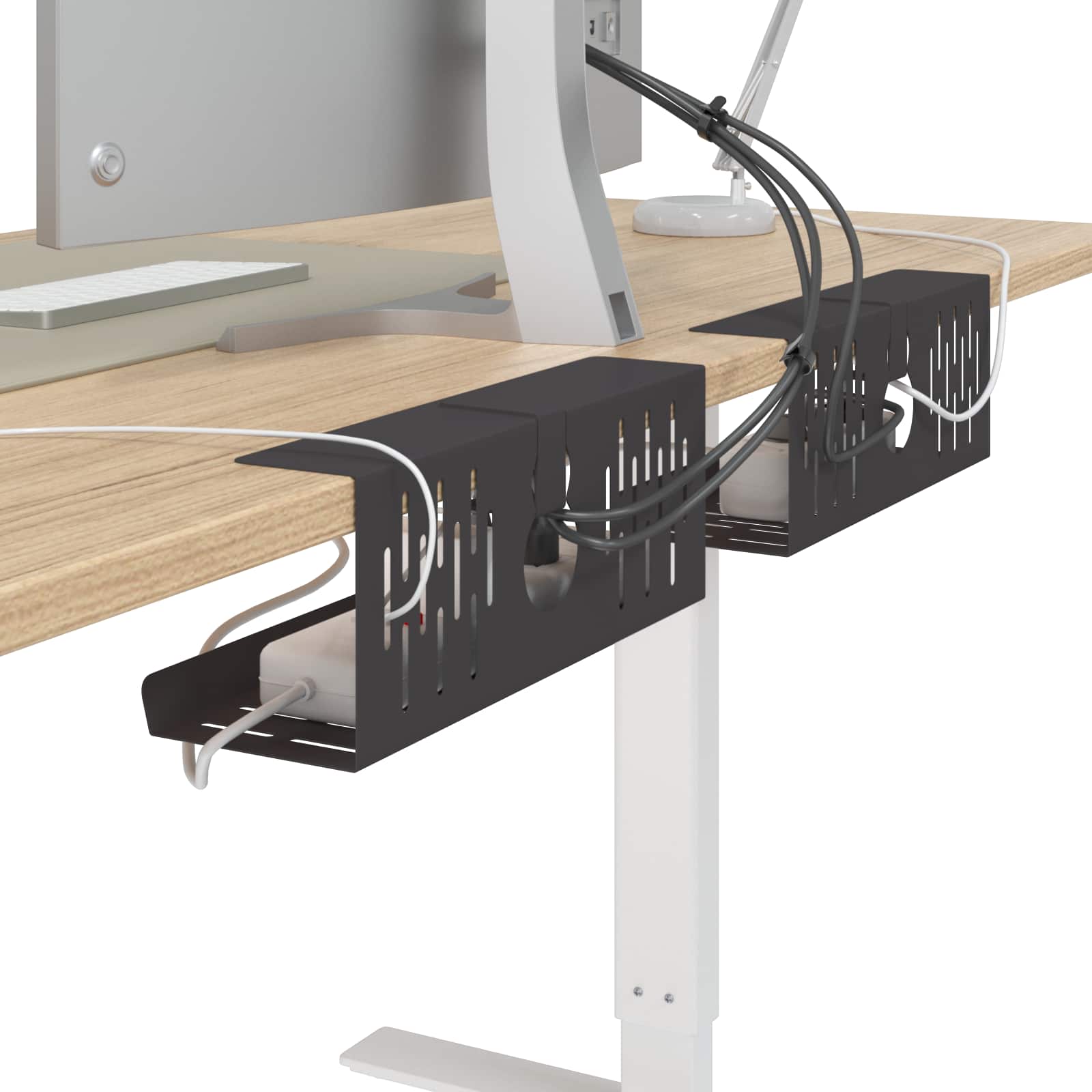 Unter dem Schreibtisch Kabelmanagement Tray 2 Stk. Anthrazit