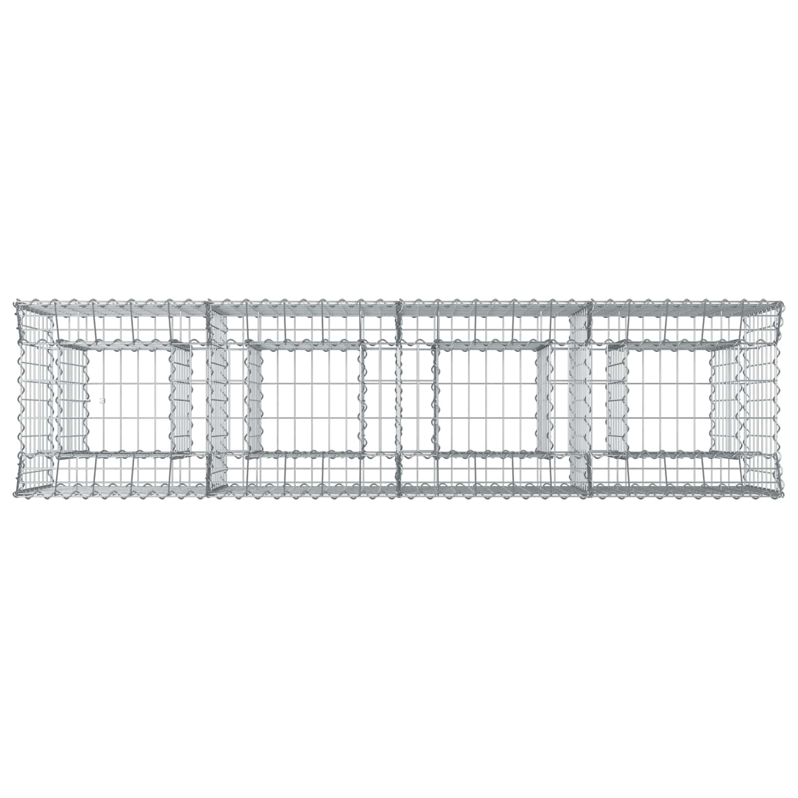 Gabionen-Hochbeet 2 pcs Silber