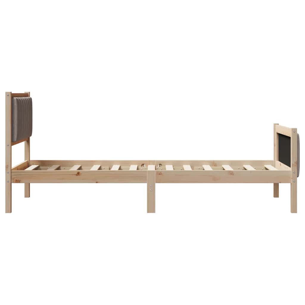 Bettgestell Braun und hellgrau 200 x 200 cm Massivholz Kiefer