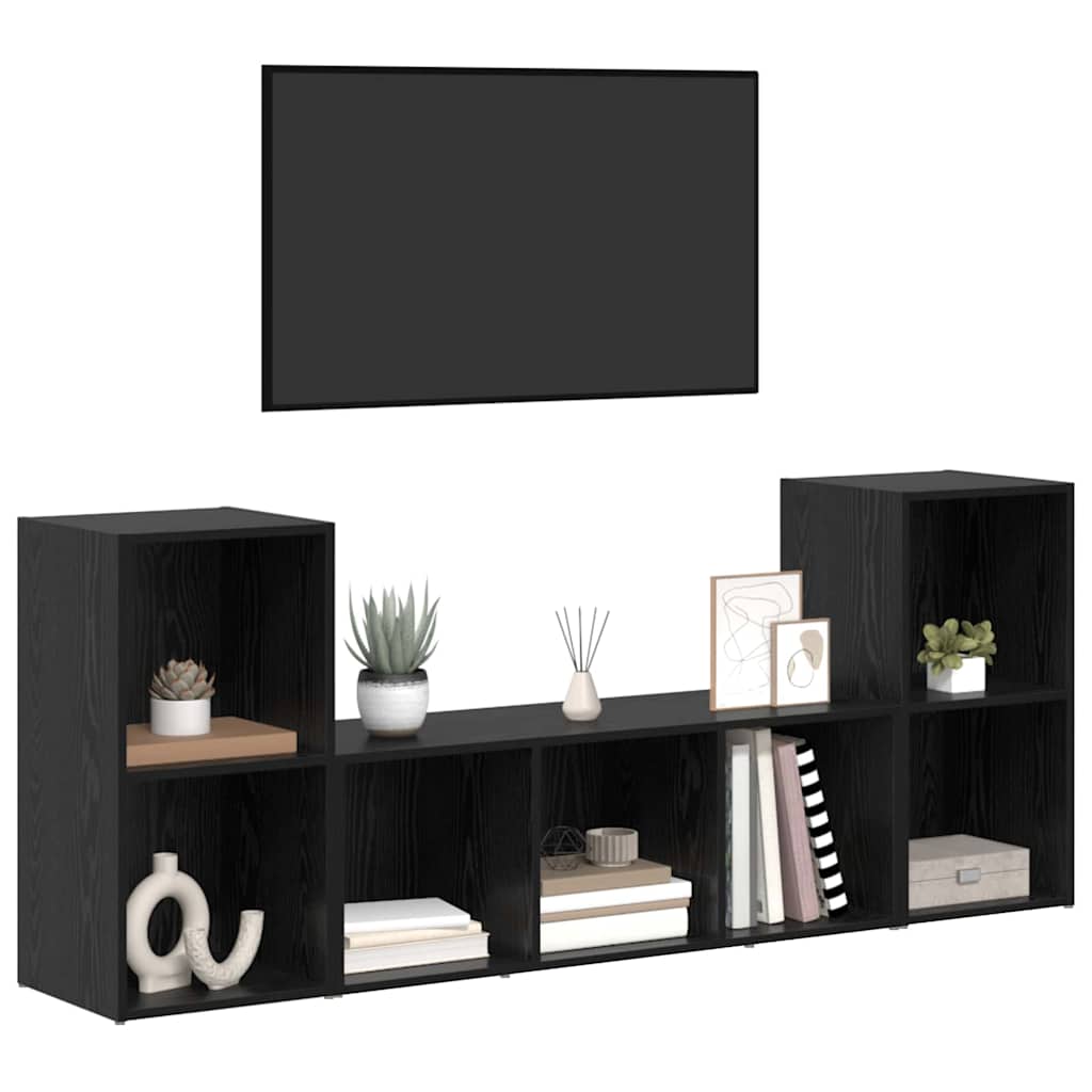 3-tlg. TV-Schrank-Set Weiß Holzwerkstoff