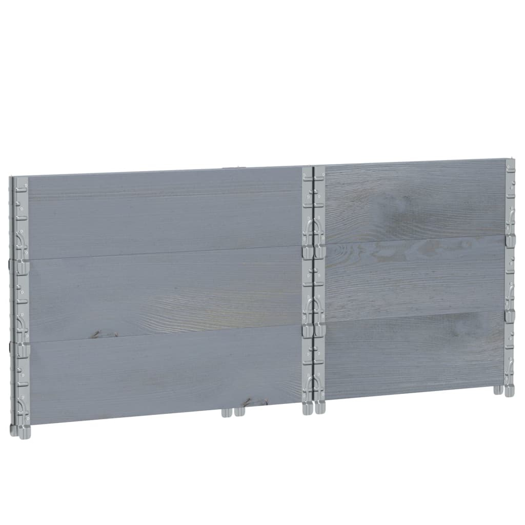 Paletten-Aufsatzrahmen Schwarz 80x60 cm Massivholz Kiefer