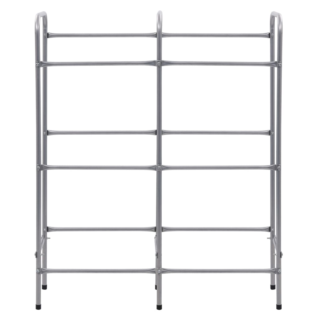 Kistenregal für 3 Kisten Silbern 50x33x116 cm Stahl