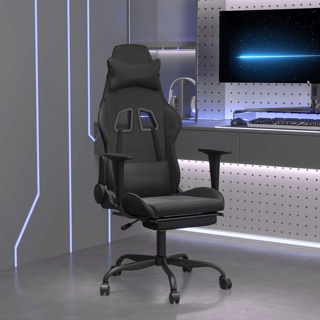 Gaming-Stuhl mit Massagefunktion Schwarz und Rot Kunstleder