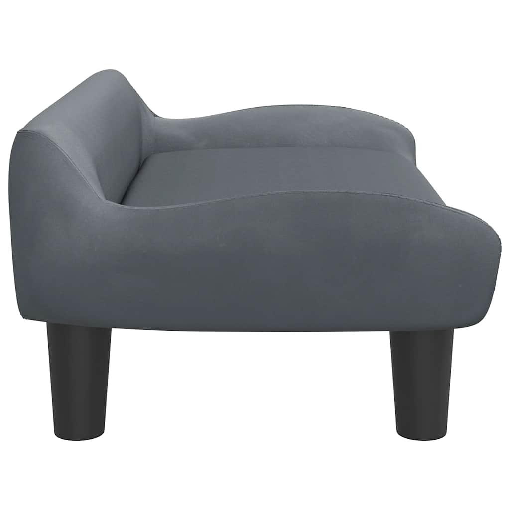 Kindersofa Hellgrau 70x40x24 cm Samt