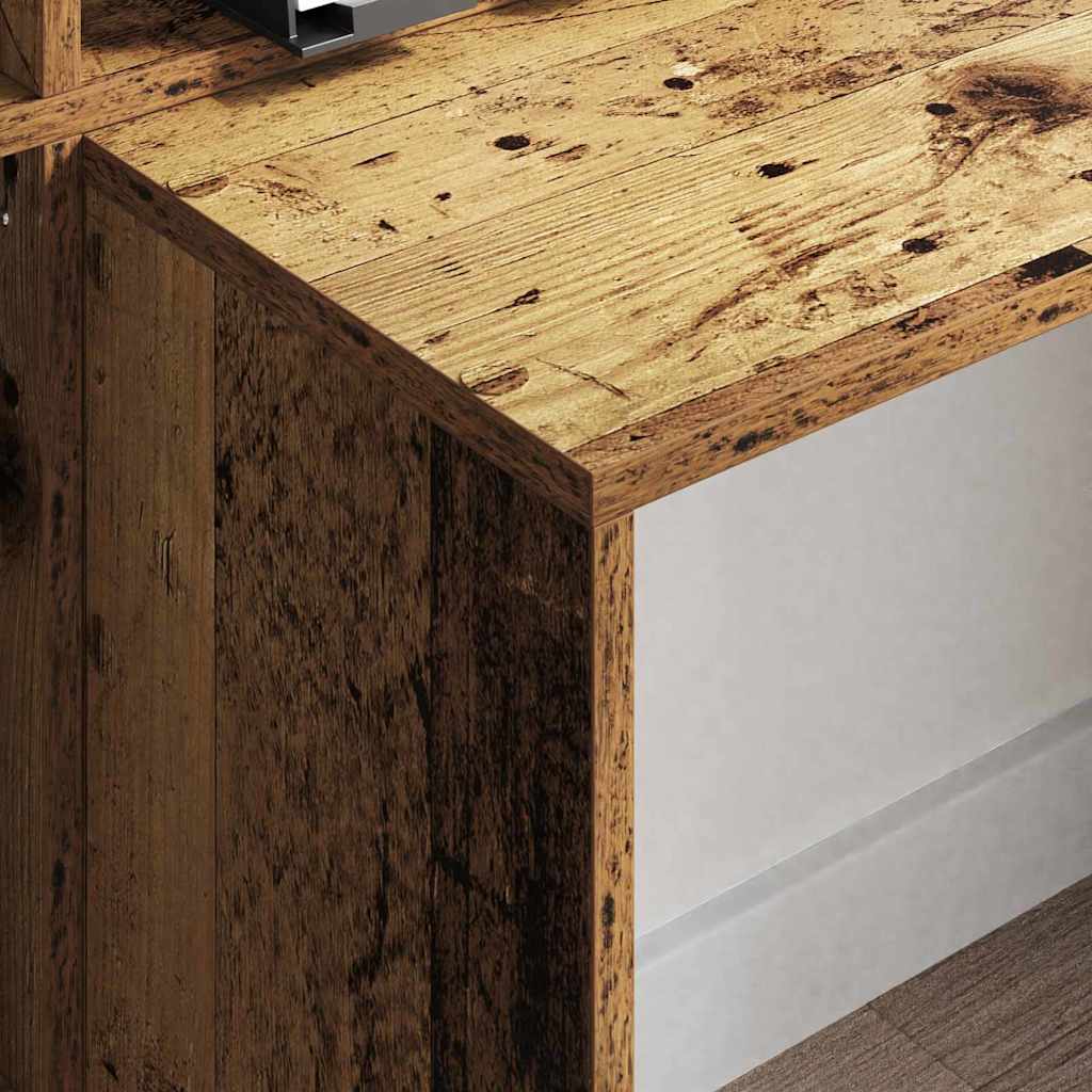 Schreibtisch mit Regal Weiß 138,5 x 55 x 143 cm Holzwerkstoff