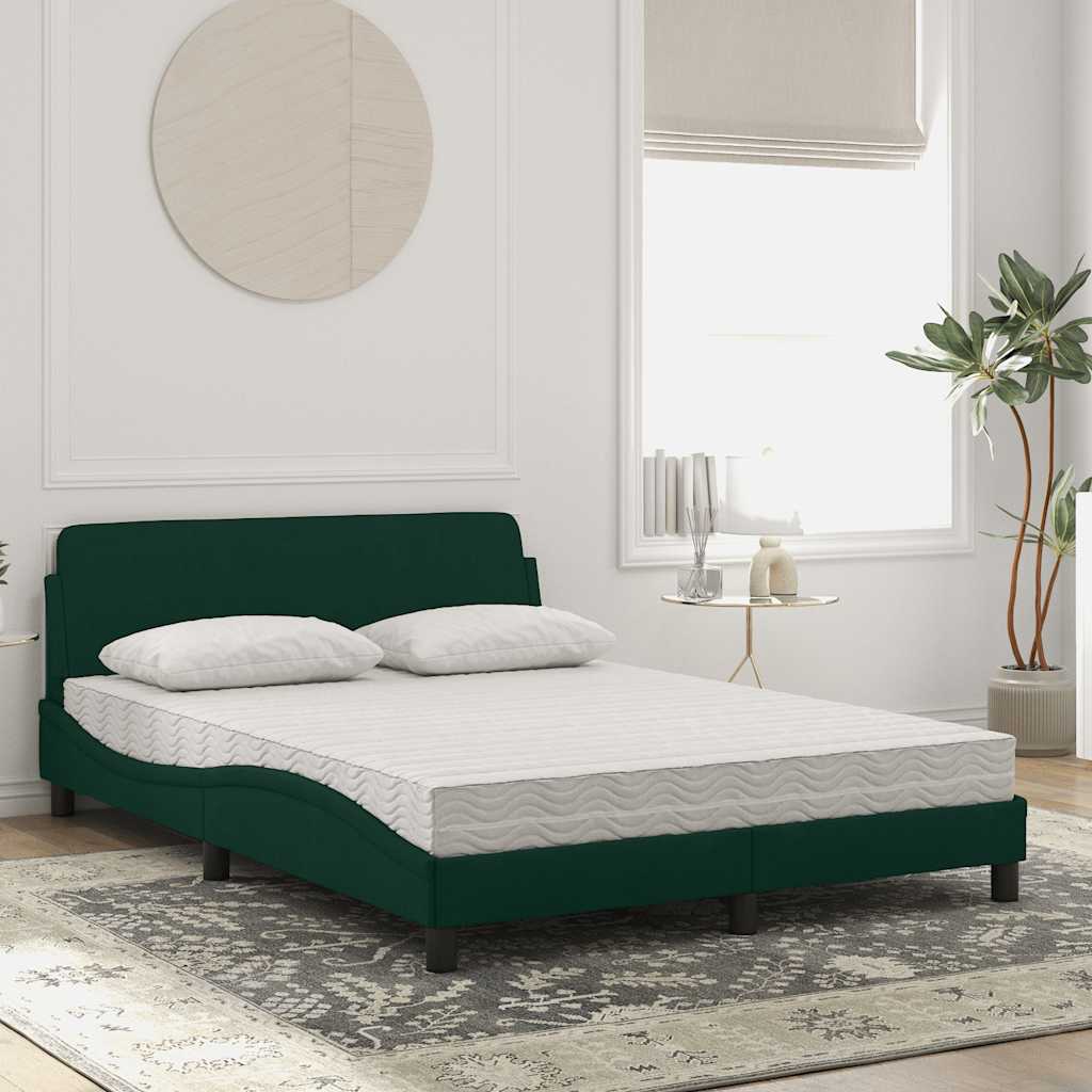 Bett mit Matratze "Dover" Hellgrau 80x200 cm Samt
