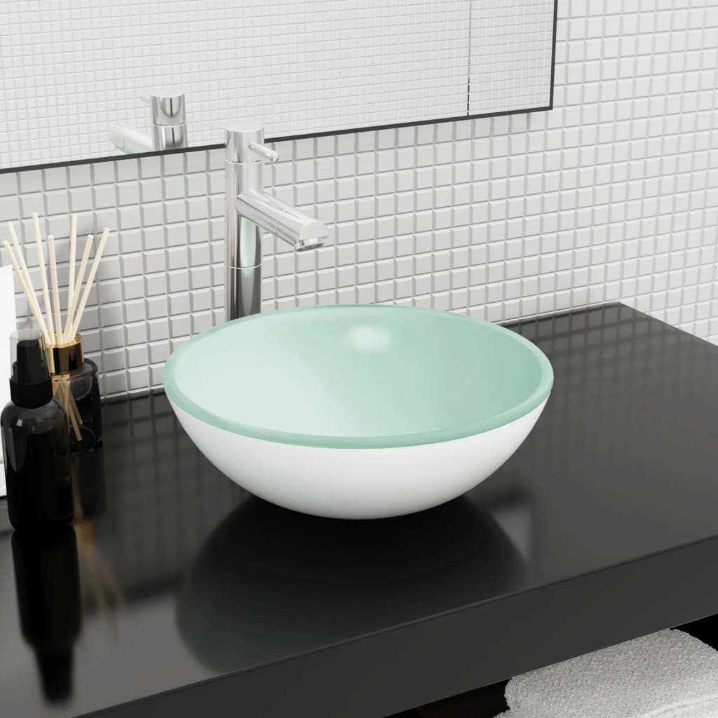 Waschbecken Hartglas 35x12 cm Transparent