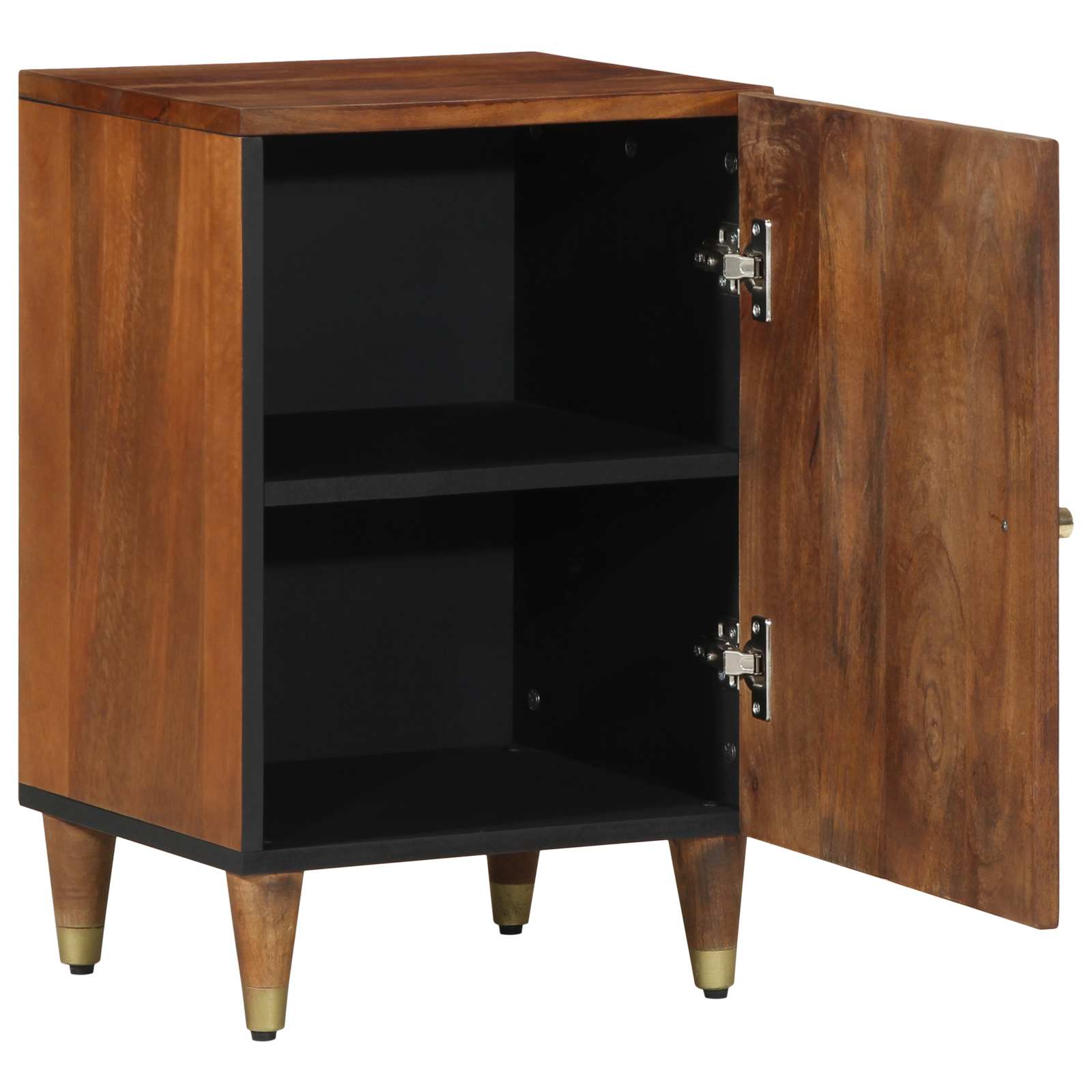 Badezimmerschrank mit Tür Grau 38 x 33 x 58 cm Massivholz Mango
