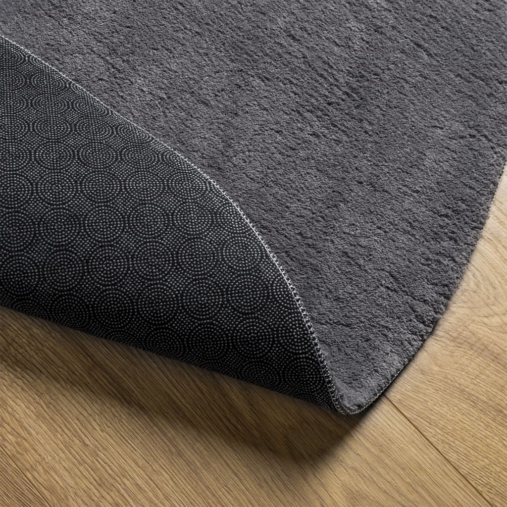 Teppich HUARTE Kurzflor Weich und Waschbar Anthrazit 60x110 cm