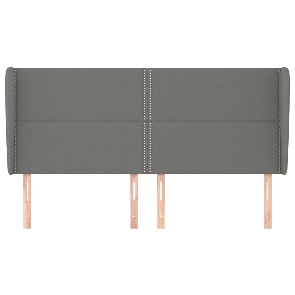 Kopfteil mit Ohren Dunkelgrau 83x23x78/88 cm Stoff