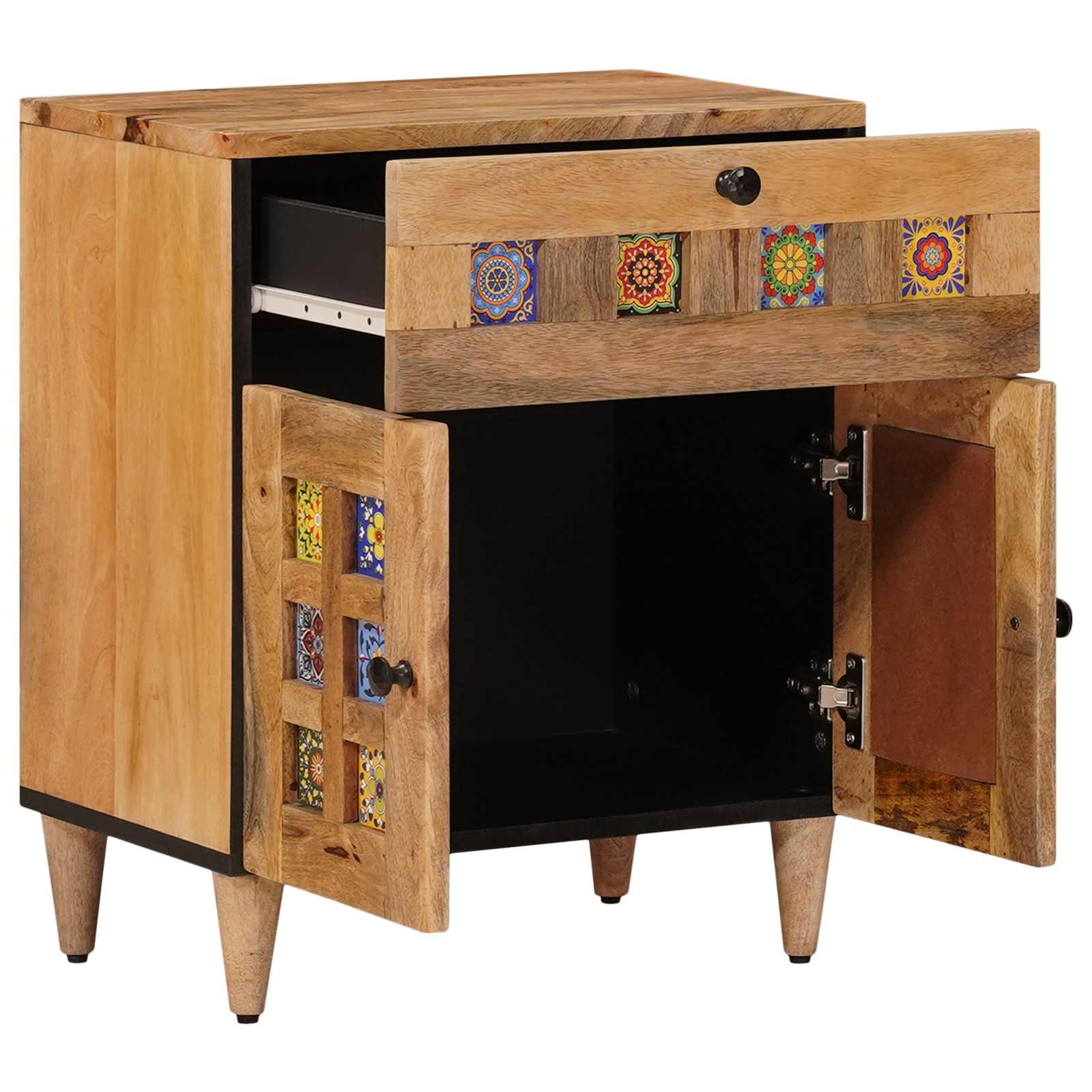 Nachttisch Braun 50 x 33 x 60 cm Massivholz Mango
