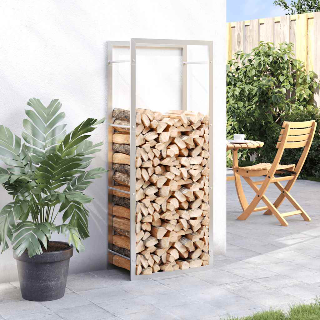 Brennholzregal 50x28x94 cm Edelstahl