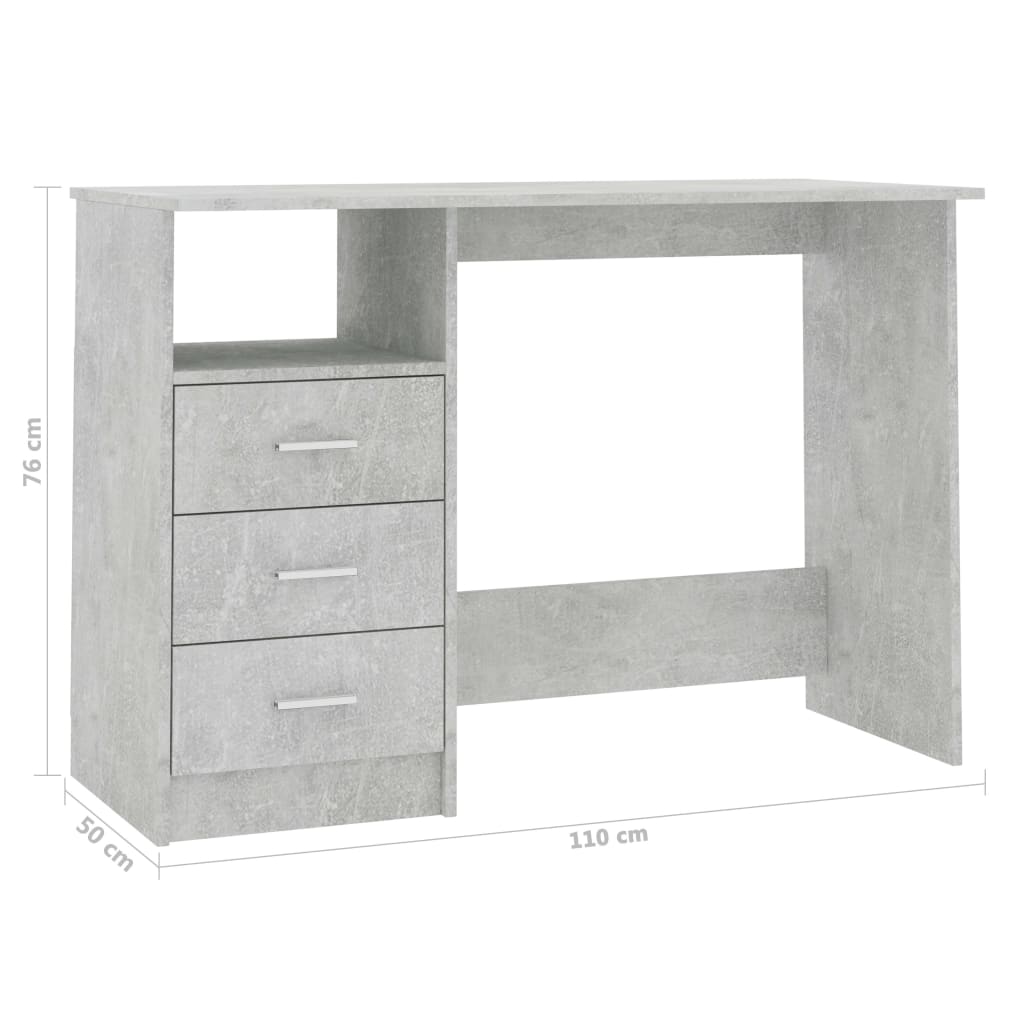 Schreibtisch mit Schubladen Weiß 110x50x76 cm Holzwerkstoff