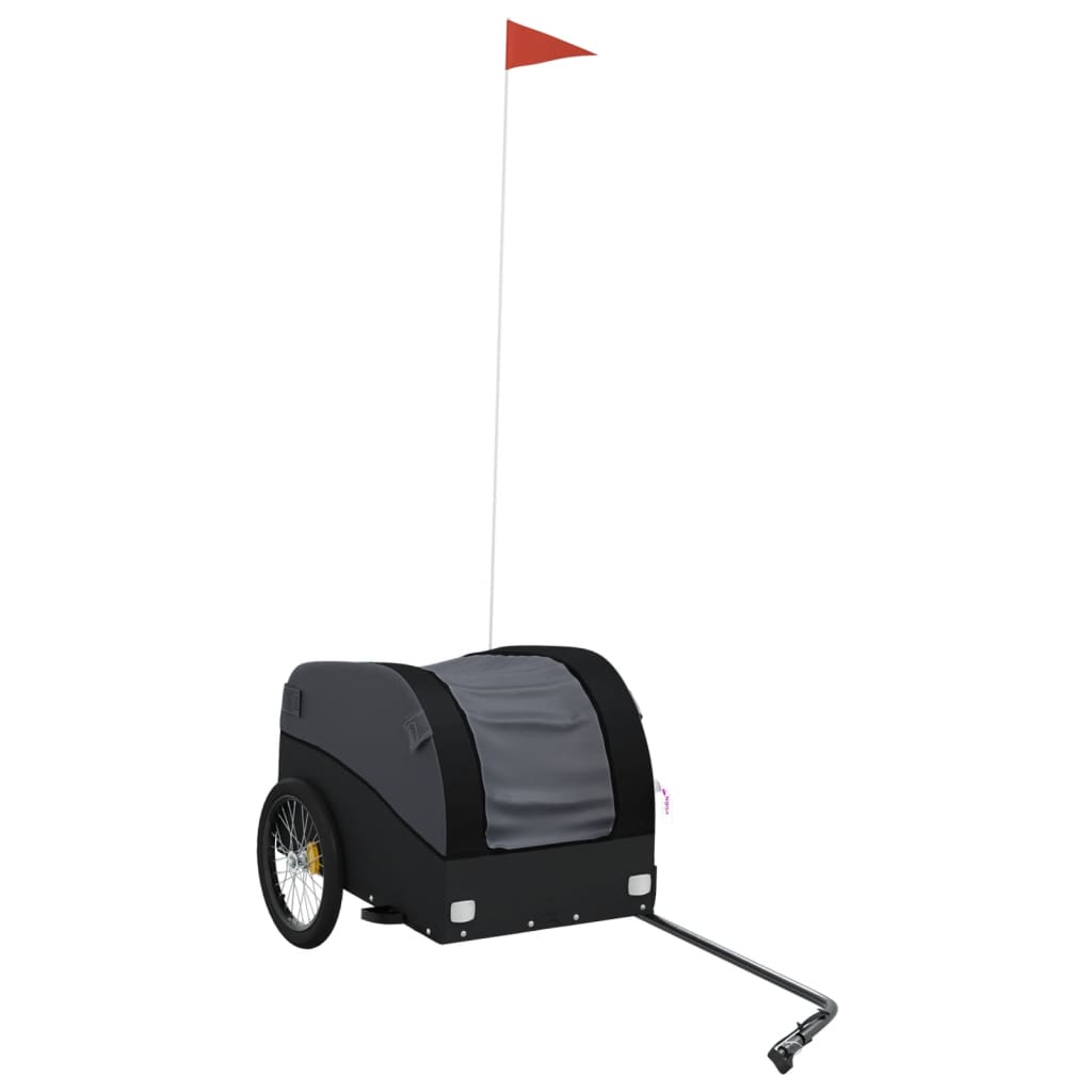 Fahrradanhänger Schwarz und Orange 30 kg Eisen