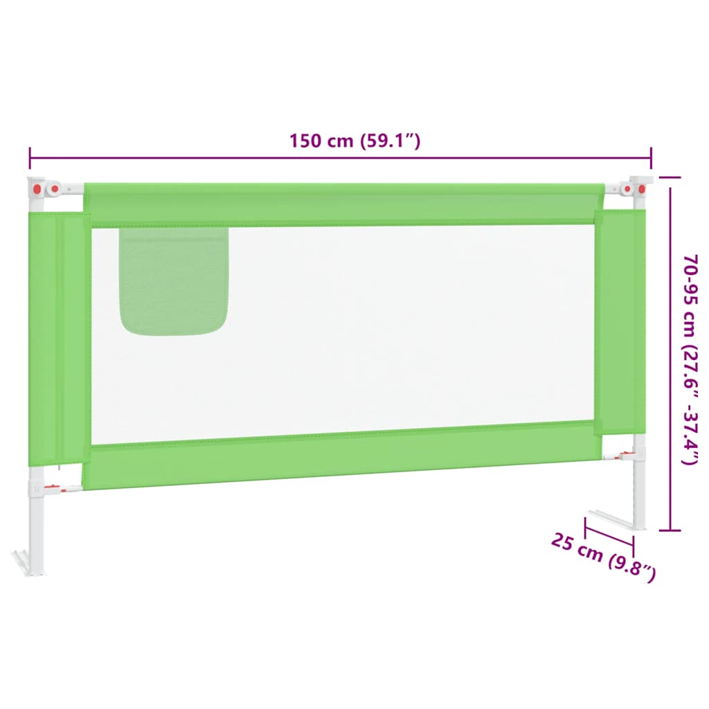 Kleinkind-Bettschutzgitter Grün 90x25 cm Stoff