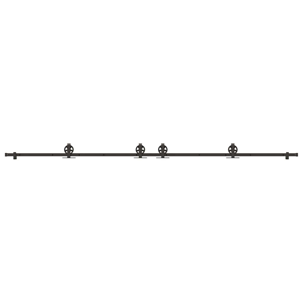 Schiebetürbeschlag-Set 366 cm Stahl Schwarz