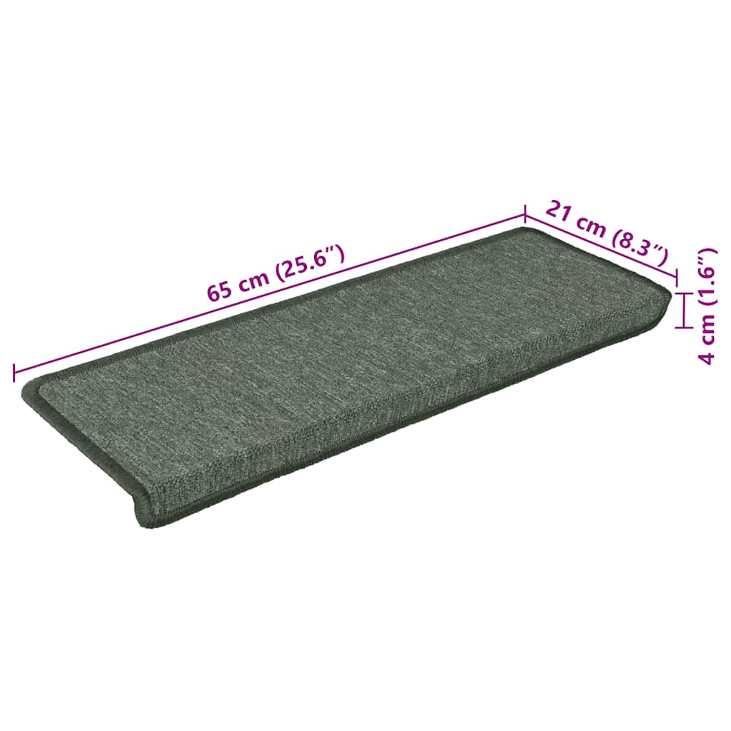 Stufenmatten 15 Stk. 65x21x4 cm Anthrazit Rechteckiger Rand