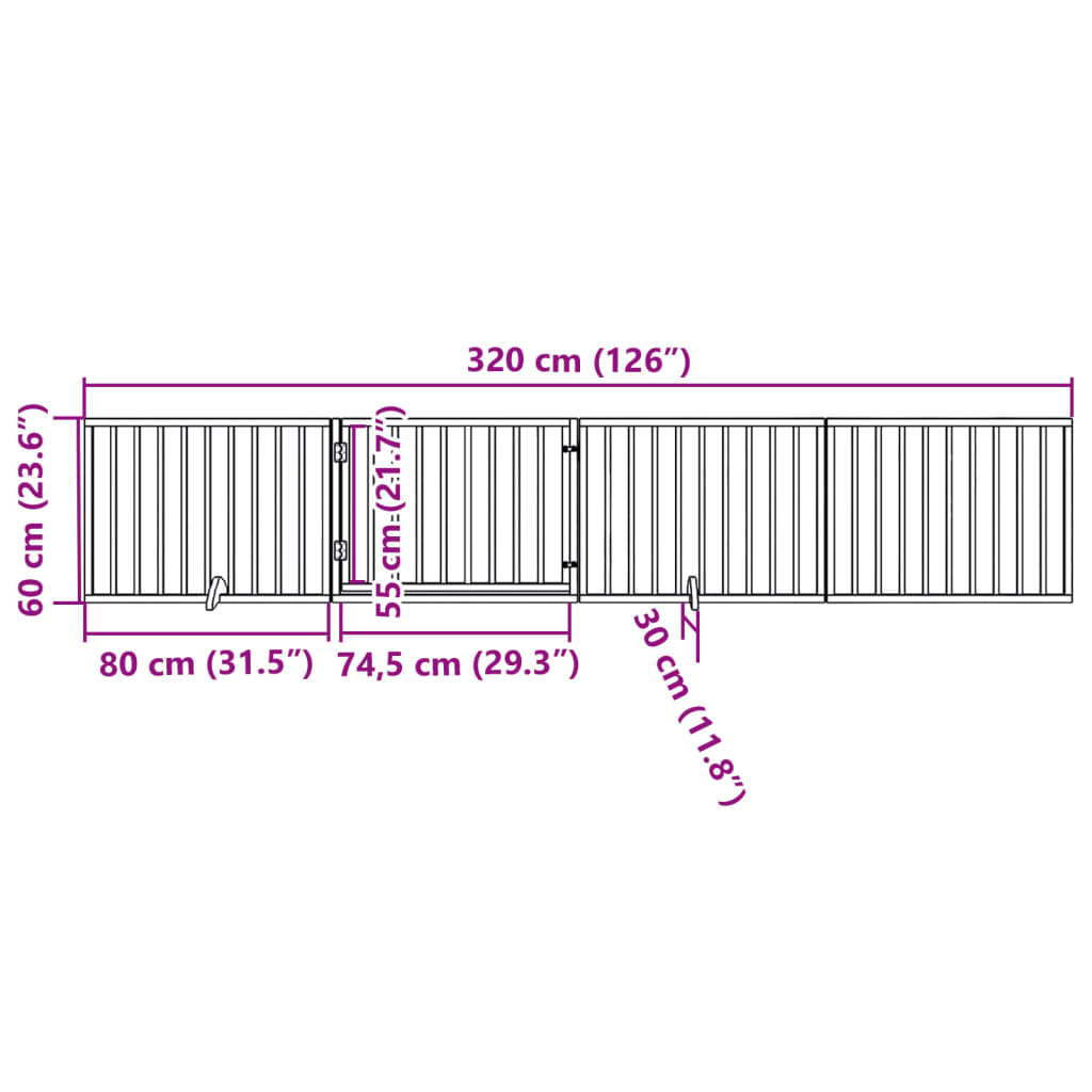 Hundegitter Faltbar 3 Paneele 150 cm Pappelholz