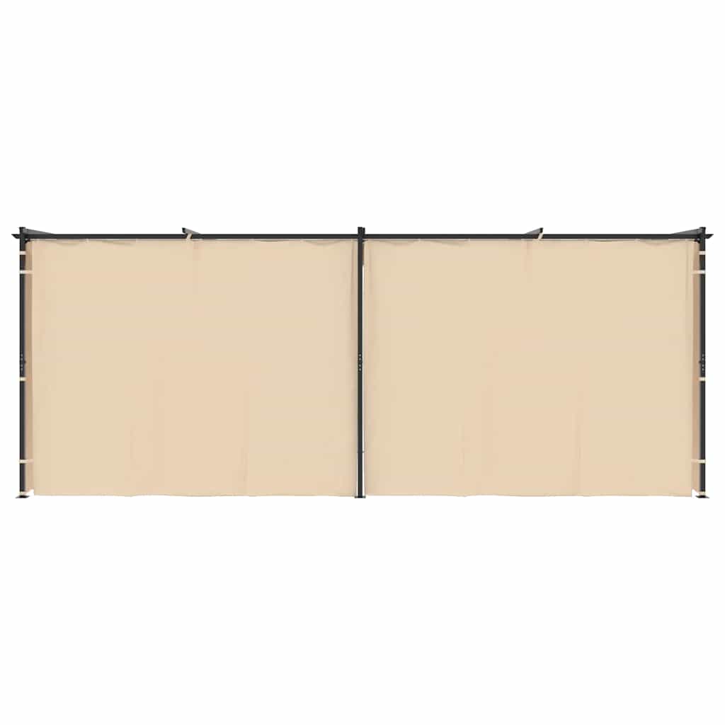 Pavillon mit Vorhängen 3x3 m Taupe Stahl