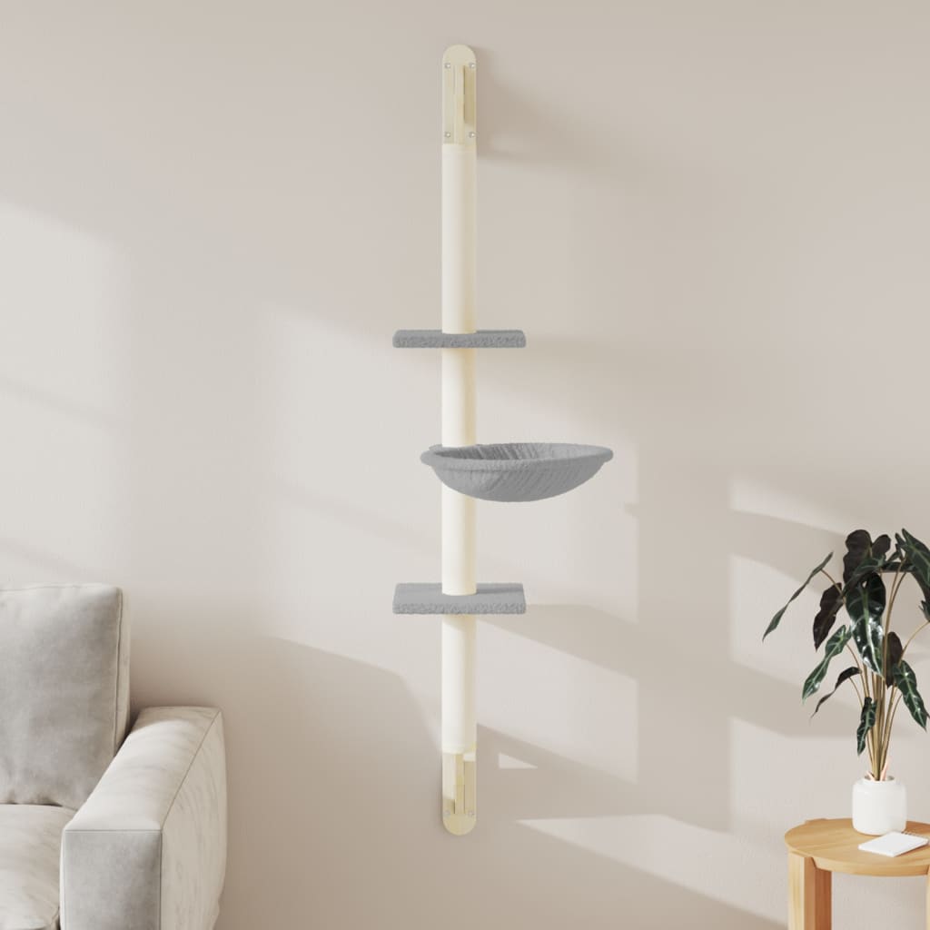 Kratzbaum mit Kratzsäule Wandmontage Creme 142,5 cm