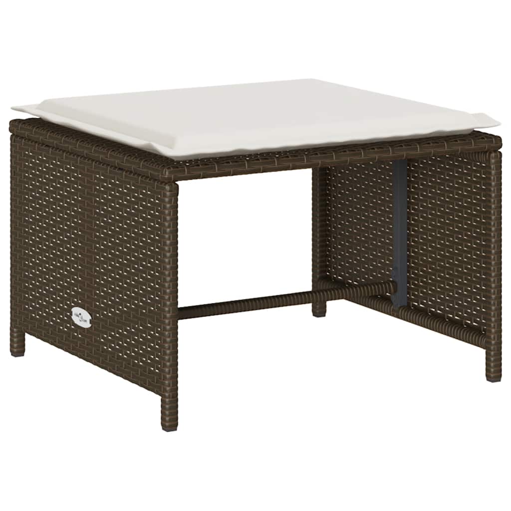 5-tlg. Garten-Sofagarnitur Kissen Stapelbar Schwarz Poly Rattan