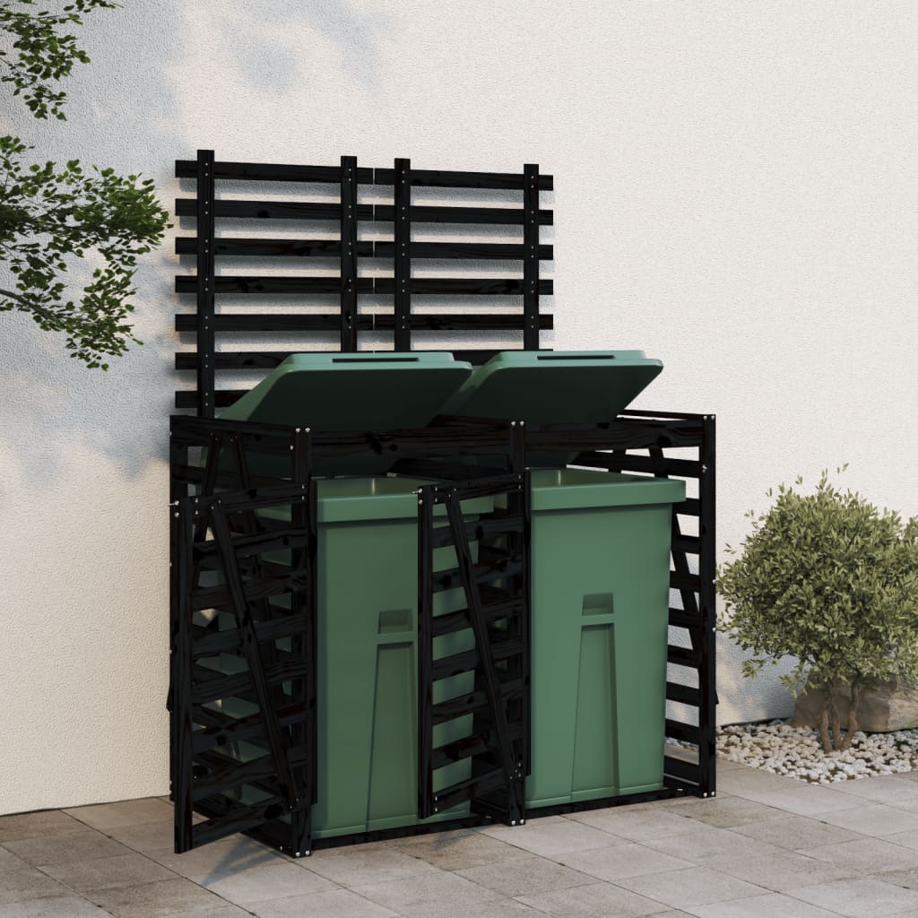 Mülltonnenbox für 2 Tonnen Massivholz Kiefer