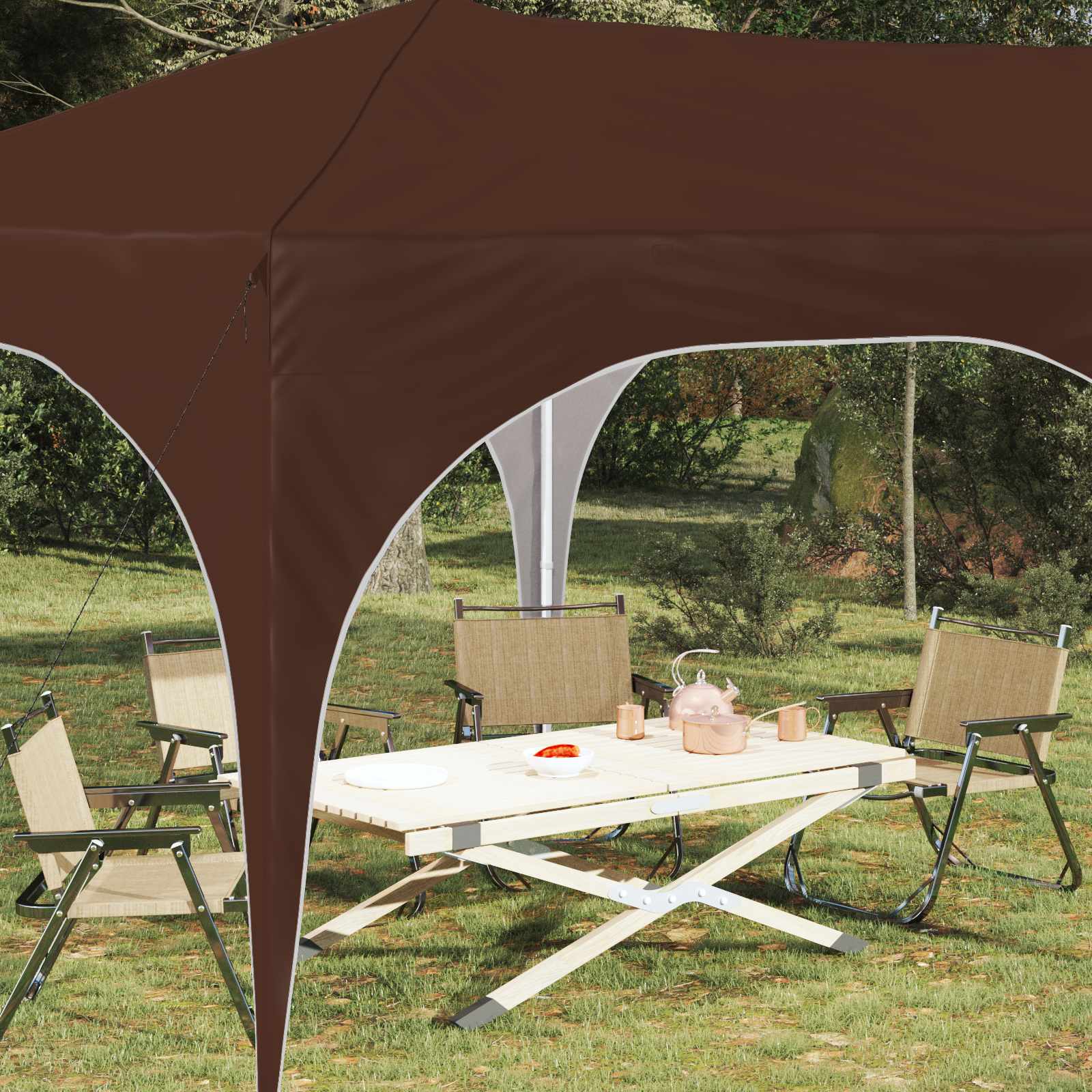 Pop-up Partyzelt 575 x 288 x 245 cm Creme Oxford-Stoff