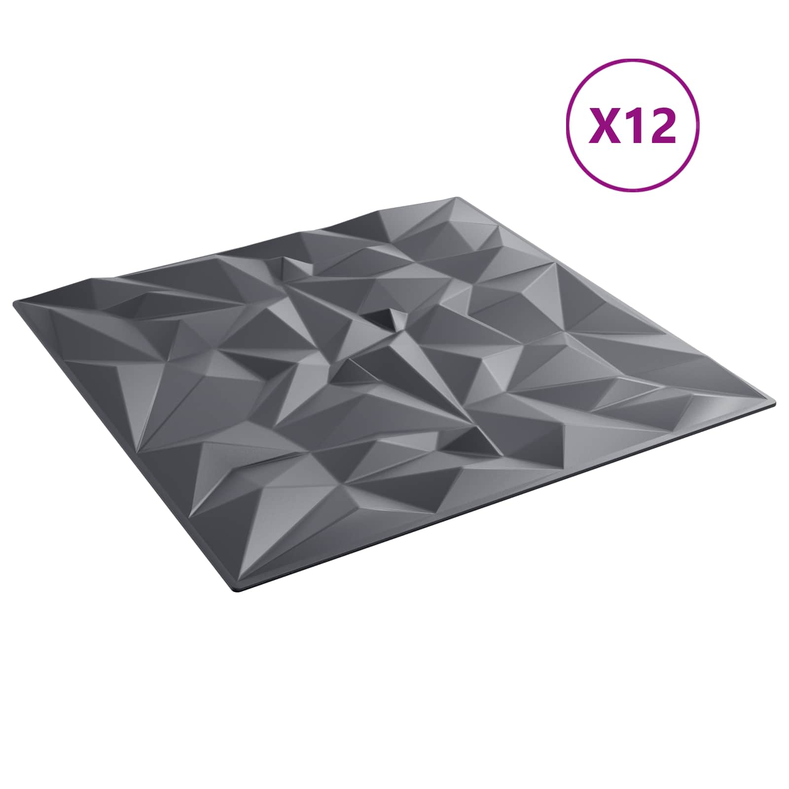 Wandpaneele 12 pcs Diamant Weiß 50 x 50 cm XPS Schaum