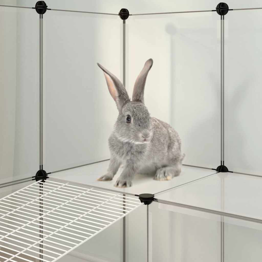 Kleintierkäfig Schwarz 142x74x93 cm PP und Stahl