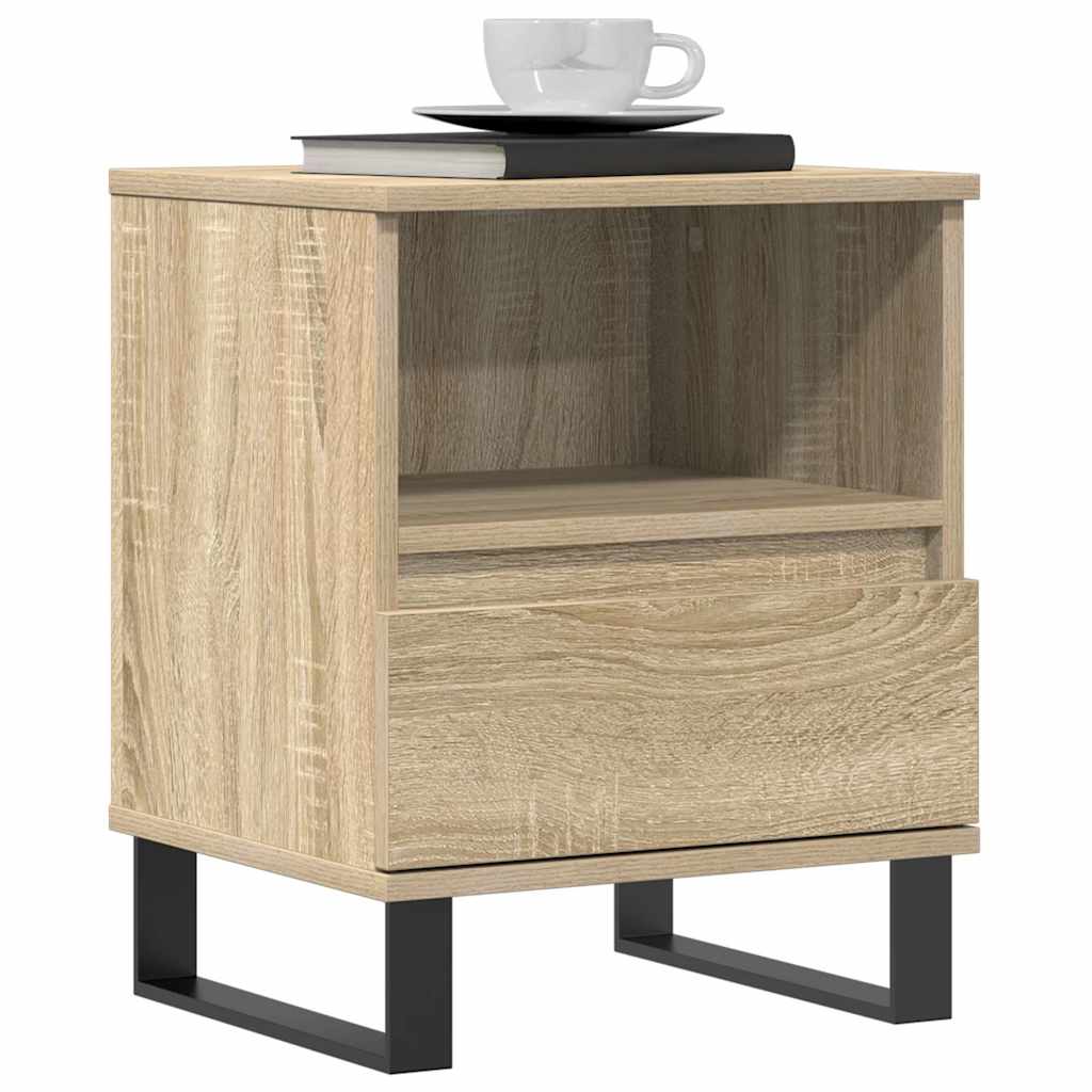 Bettschrank Schwarz Eichen-Optik 40 x 35 x 50 cm Holzwerkstoff