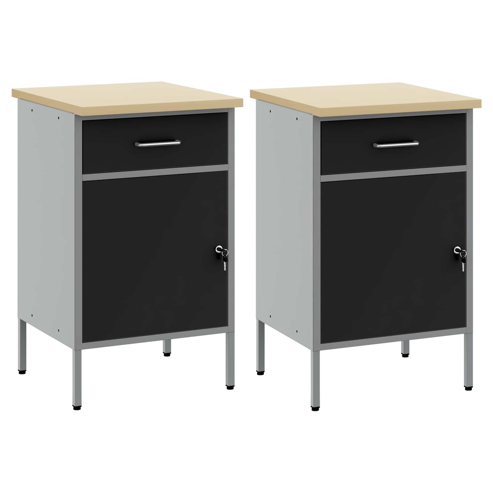 Werkbank mit Schubladen 2 pcs Rot und Grau 100 x 55 x 85 cm