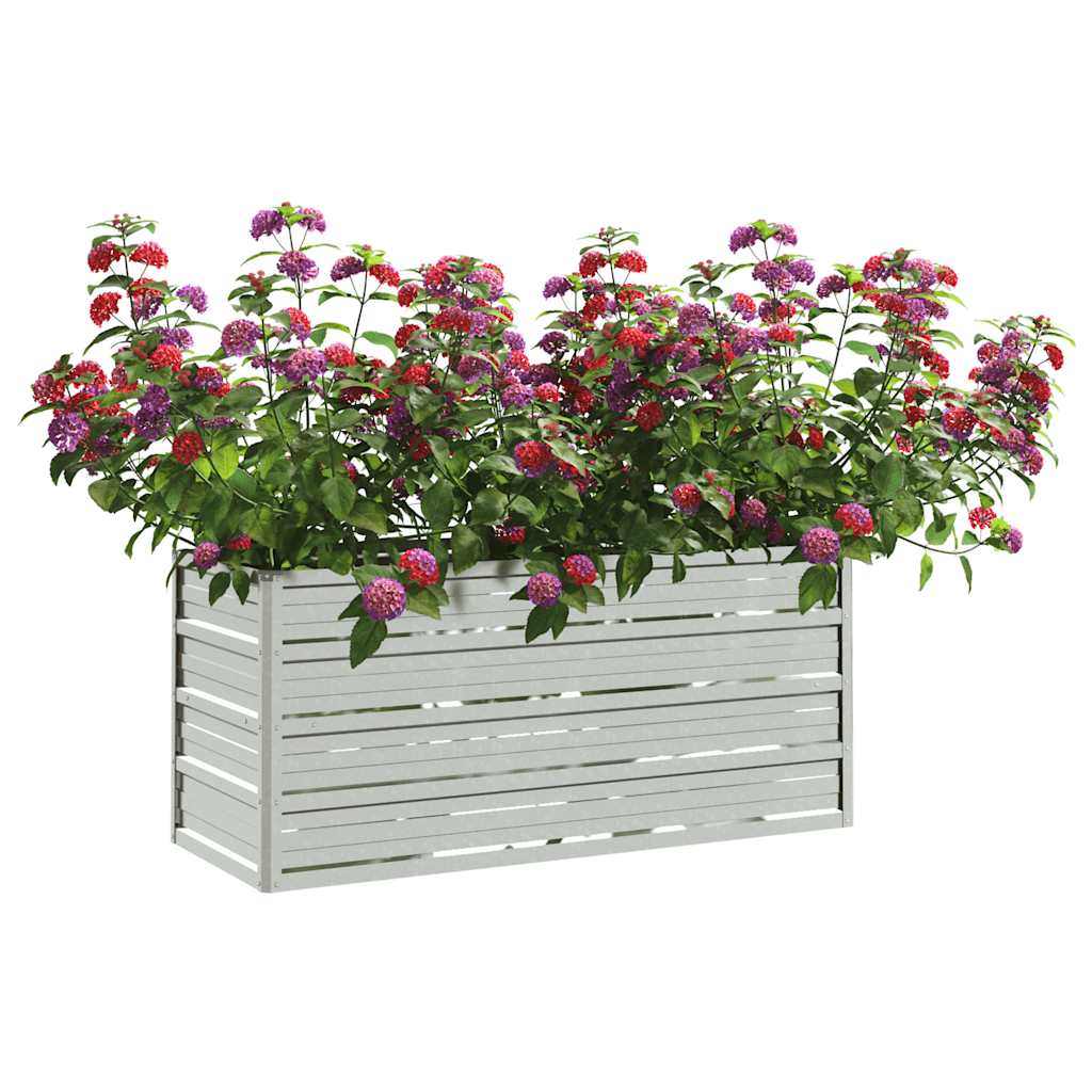 Garten-Hochbeet 160x80x77 cm Verzinkter Stahl Silbern