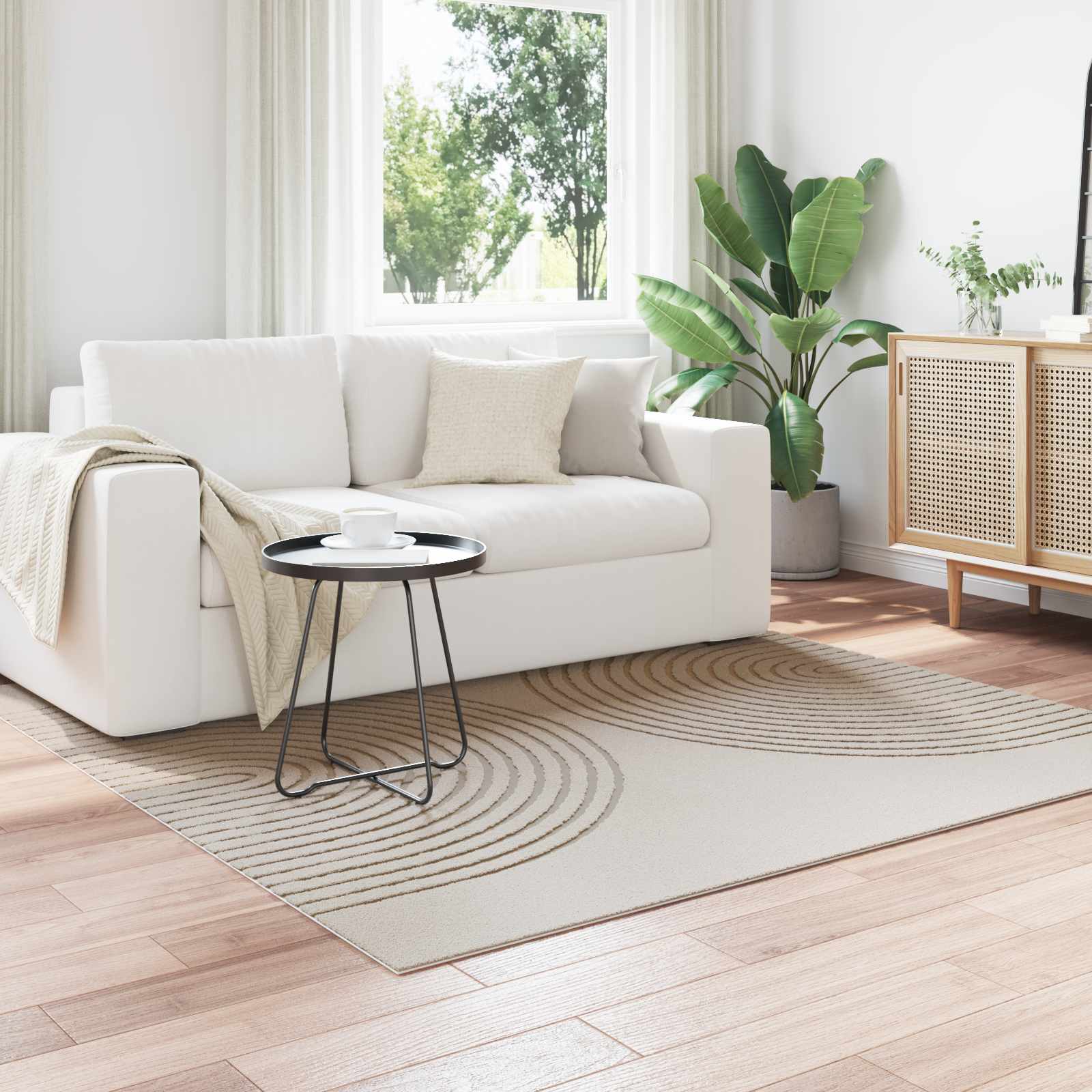 Bereichsteppiche Rechtwinklig GALATI Creme 150 x 80 cm