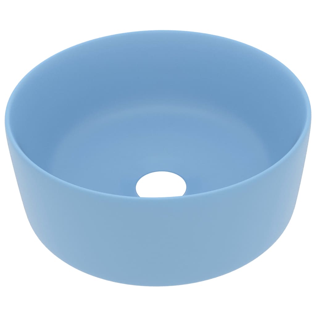 Luxuriöses Waschbecken Rund Matt Weiß 40x15 cm Keramik