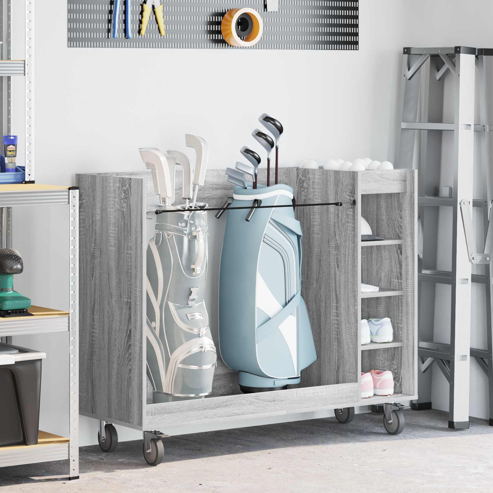 Golf Schrank Mit Rad Uni Weiß 65 x 45 x 98 cm