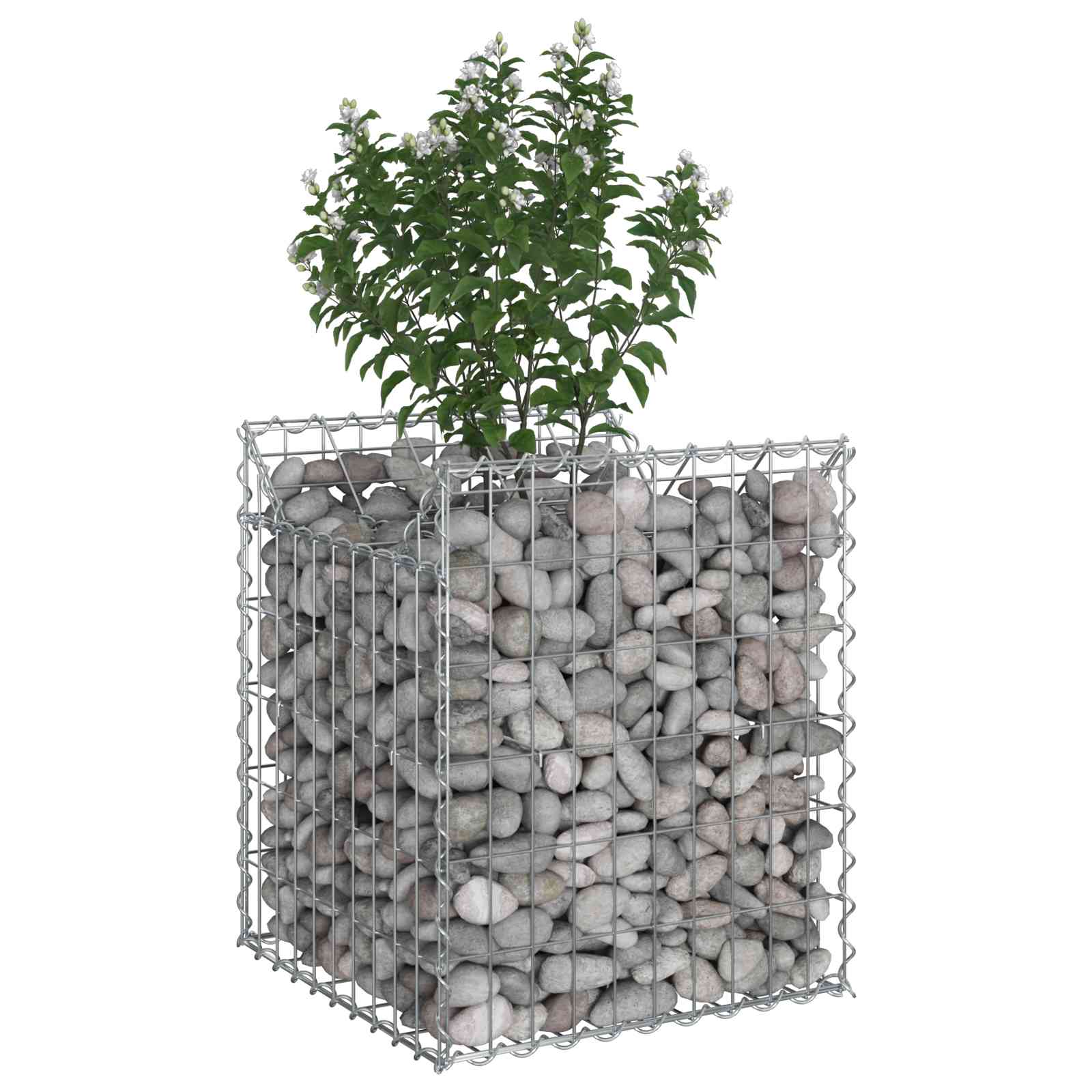 Gabionen-Hochbeet 2 pcs Silber