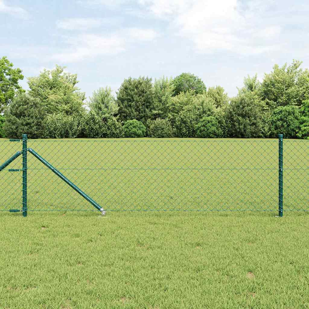 Outdoor Kettenglied-Zaun Erdfixierung 10 x 0,4 m Grün Netz