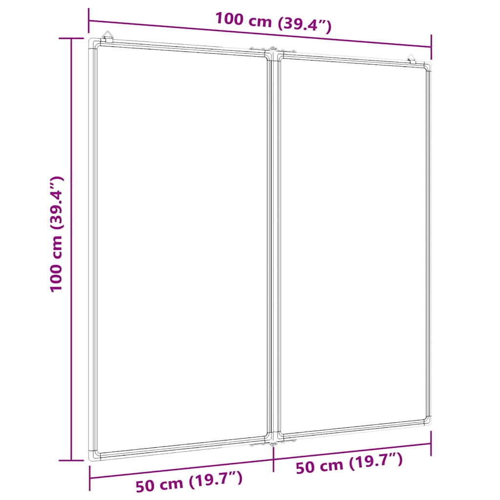Magnetisches Whiteboard Klappbar 80x80x1,7 cm Aluminium