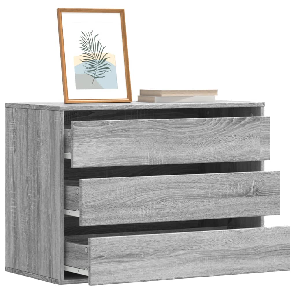 Schubladenschrank Schwarz Eichen-Optik 41 x 40 x 58 cm