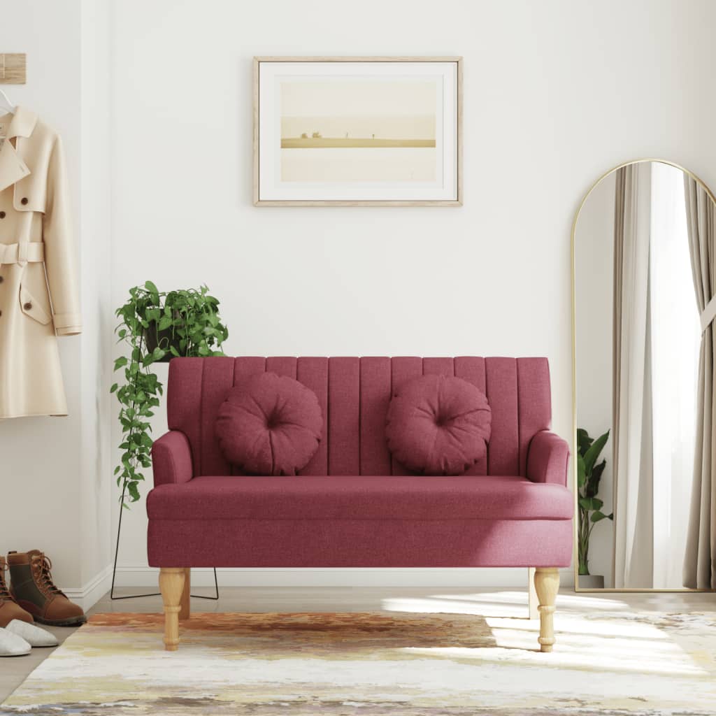 Sitzbank mit Kissen Dunkelgrau 113x64,5x75,5 cm Stoff