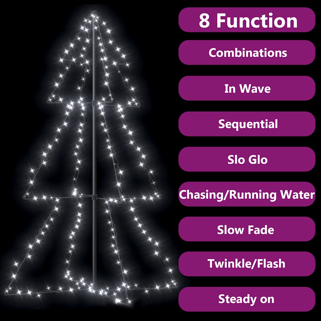 Weihnachtsbaum in Kegelform 160 LEDs Indoor & Outdoor 78x120 cm
