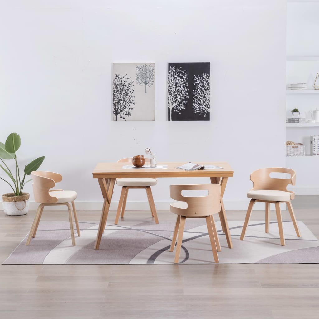Esszimmerstühle 4 Stk. Braun Bugholz und Kunstleder
