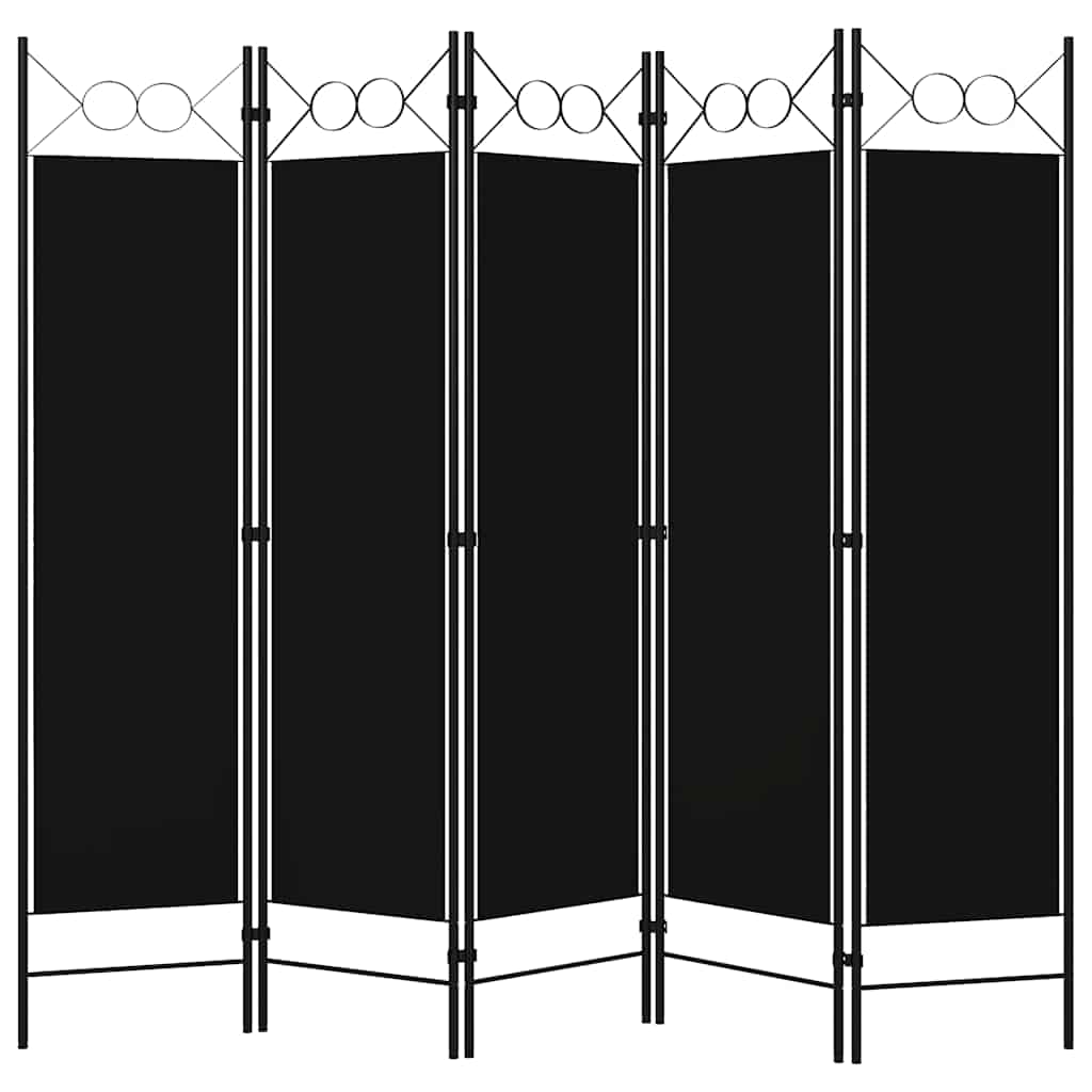5-tlg. Raumteiler Anthrazit 200 x 180 cm
