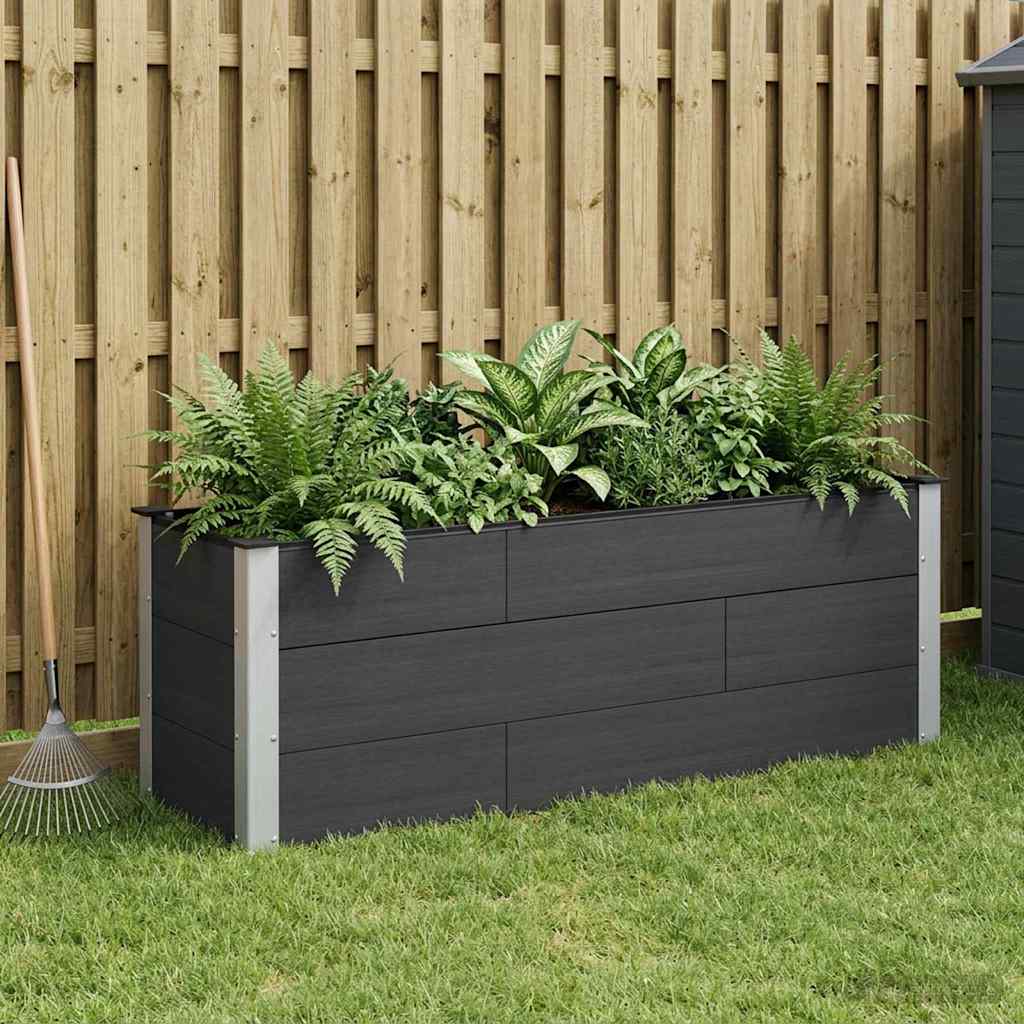 Garten-Hochbeet 200x50x54 cm WPC Grau